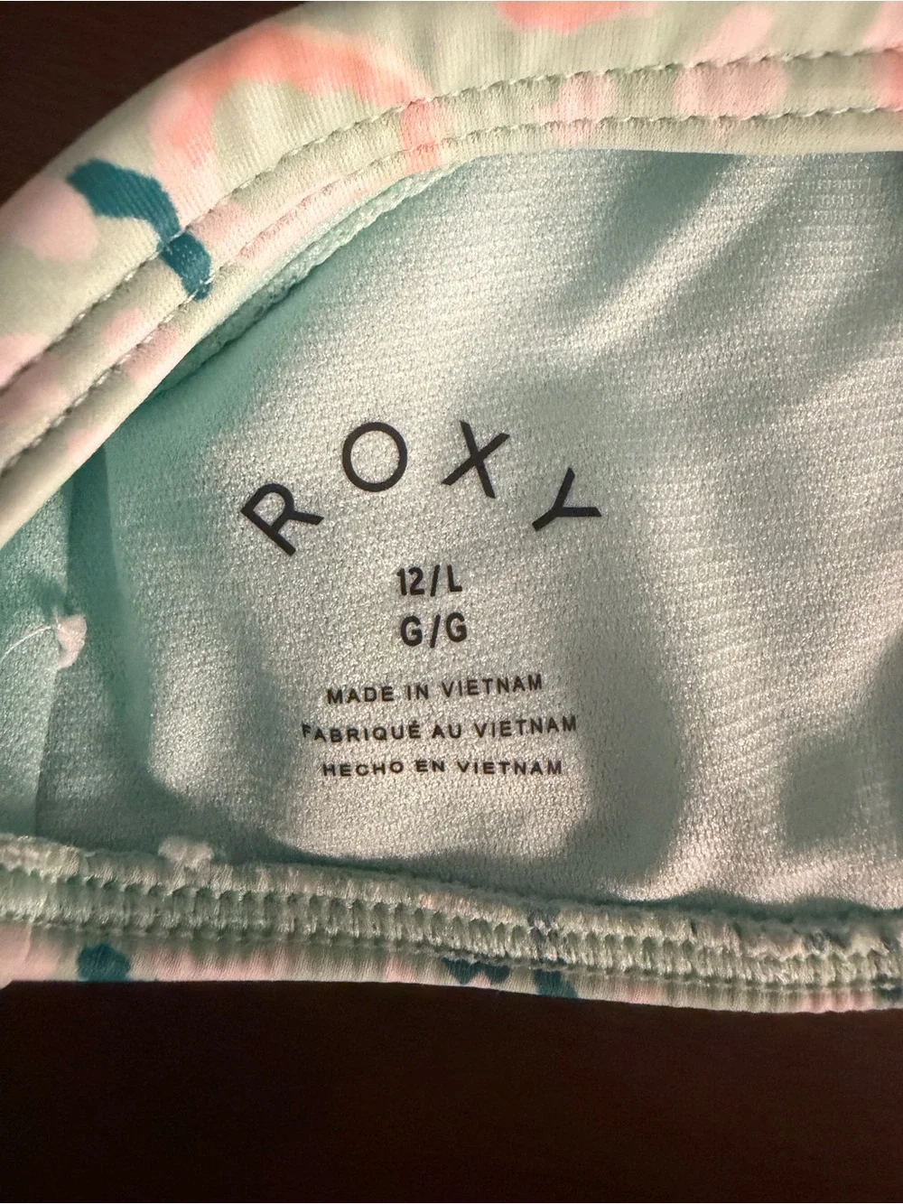 Roxy Girls Bikini Set Mint Leopard Print Size 12/L